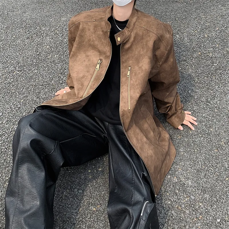 NEAR HERE Leather Jacket Unisex-11