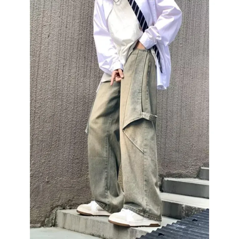 NEAR HERE Jeans Unisex Yellow Mud[High Quality]-2
