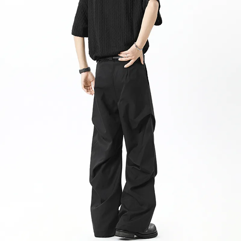 NEAR HERE Casual Pants Unisex Black-5