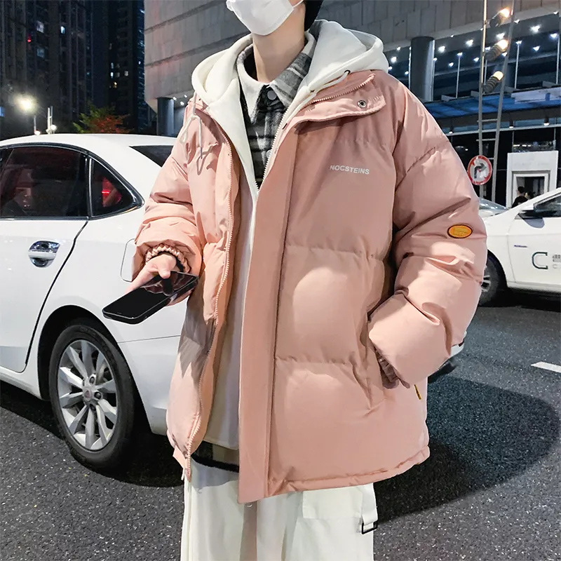NEAR HERE Puffer Jackets Unisex Pink-3