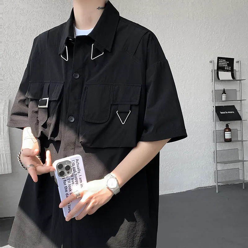 NEAR HERE Shirts Unisex Black-4