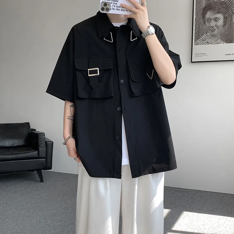 NEAR HERE Shirts Unisex Black-6