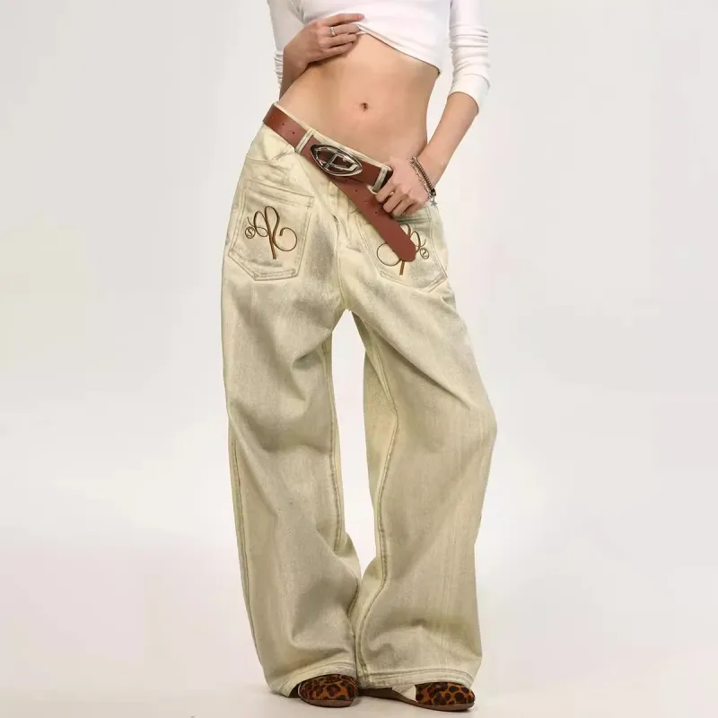 NEAR HERE Jeans Unisex Apricot-3