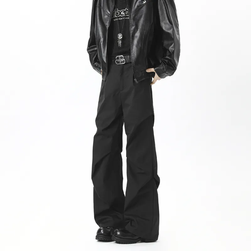 NEAR HERE Casual Pants Unisex Black-1