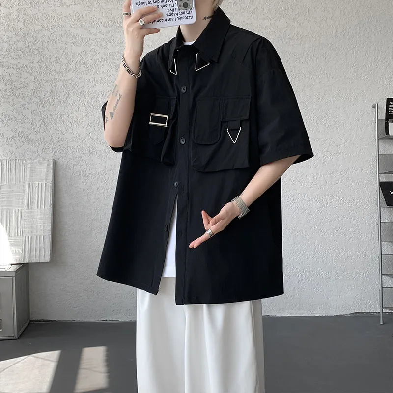 NEAR HERE Shirts Unisex Black-5
