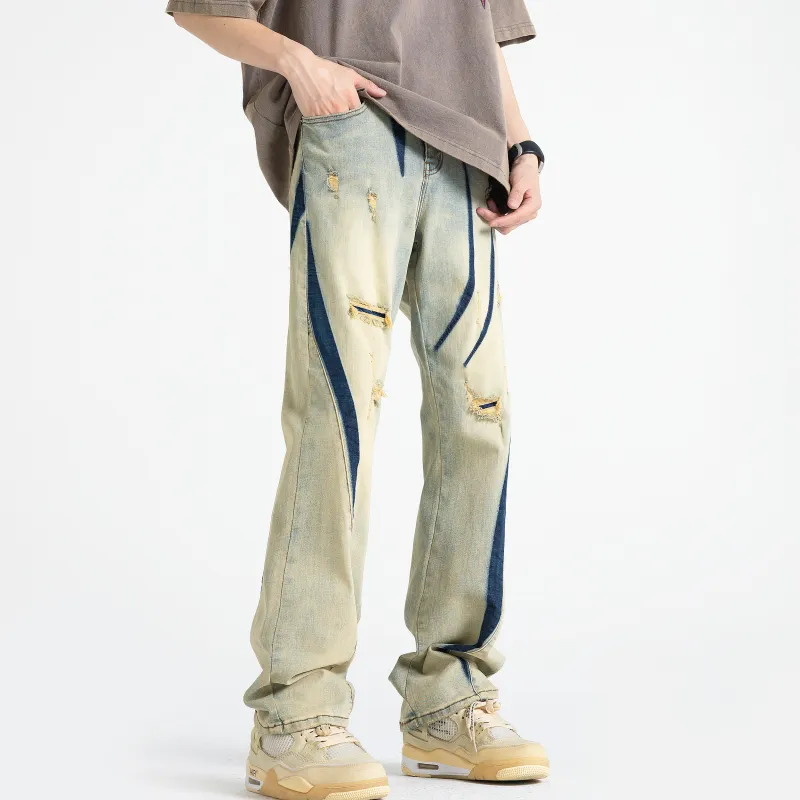 FONDLOOK Jeans Unisex Yellow Mud-3
