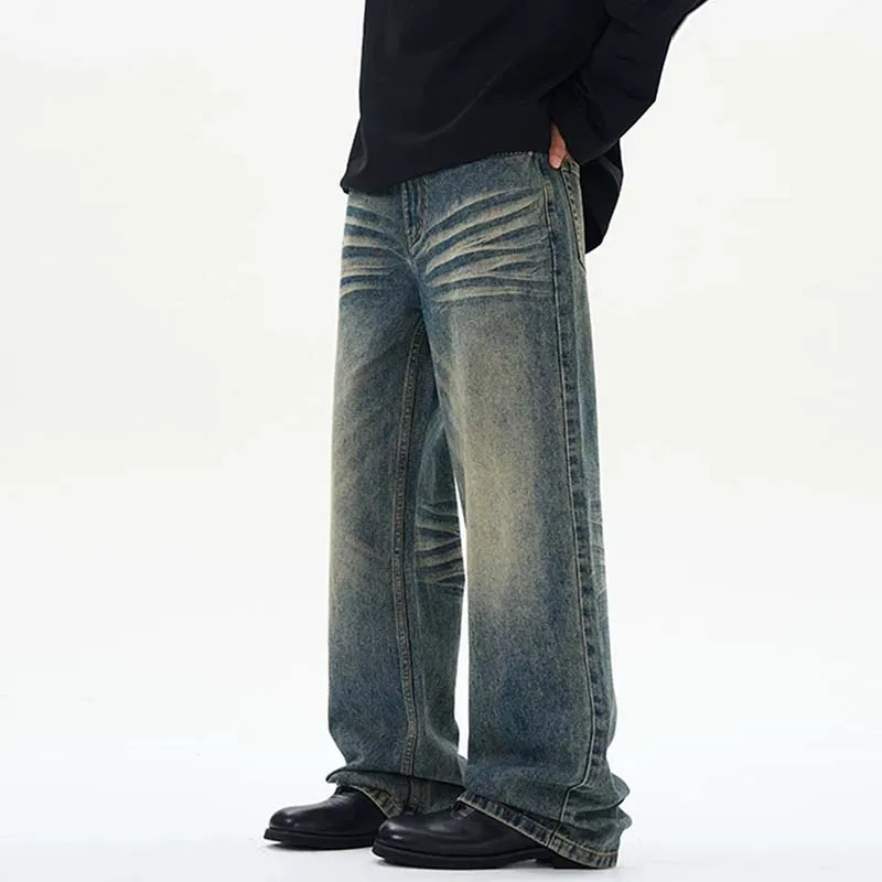 FONDLOOK Pants Men's Vintage Blue-4