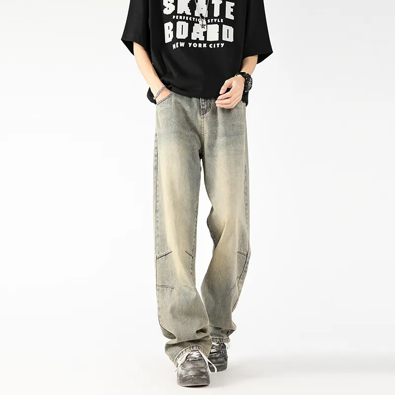 FONDLOOK Jeans Unisex Yellow Mud-3