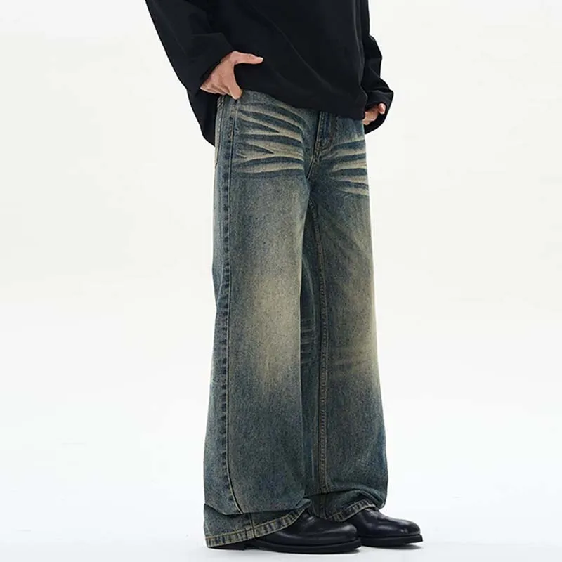 FONDLOOK Pants Men's Vintage Blue-5