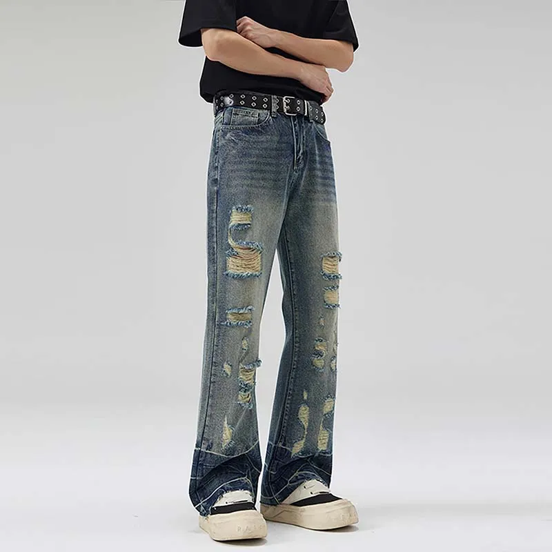 FONDLOOK Pants Men's Vintage Blue-3