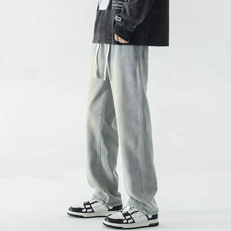 FONDLOOK Jeans Unisex Black Gray Color-3