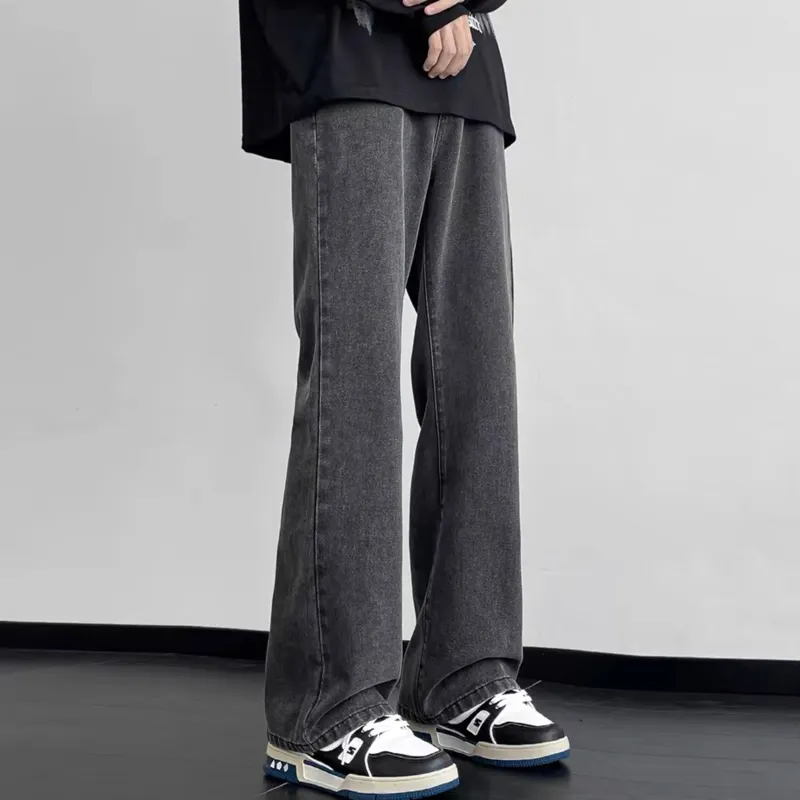 FONDLOOK Jeans Unisex Black Gray Color-1