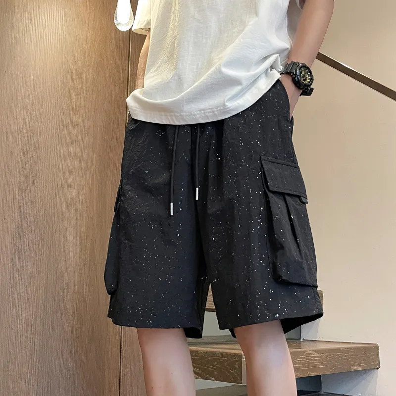 FONDLOOK Casual Shorts Unisex Black-3