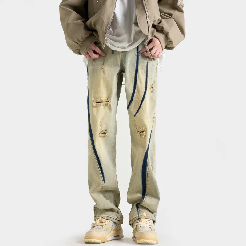 FONDLOOK Jeans Unisex Yellow Mud-2