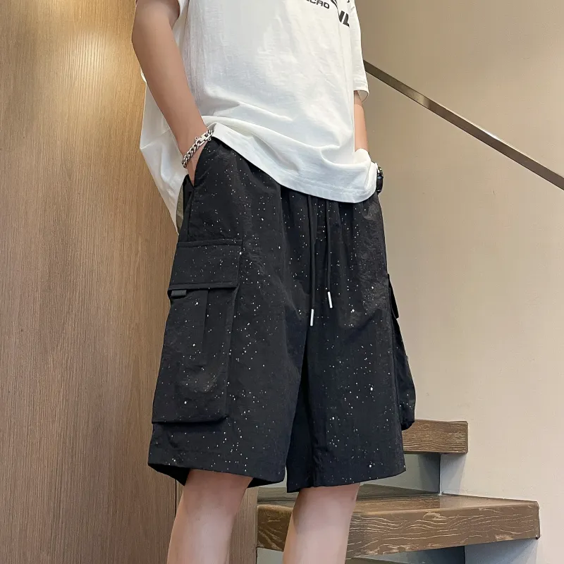 FONDLOOK Casual Shorts Unisex Black-2