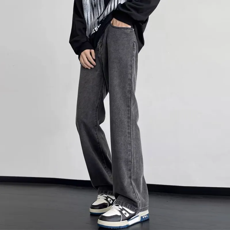 FONDLOOK Jeans Unisex Black Gray Color-0
