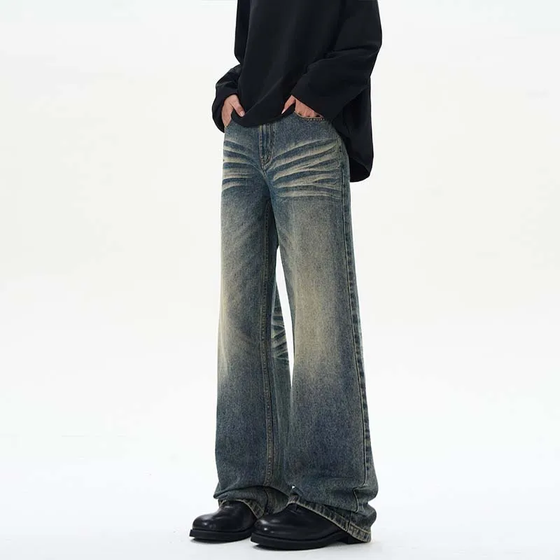 FONDLOOK Pants Men's Vintage Blue-2