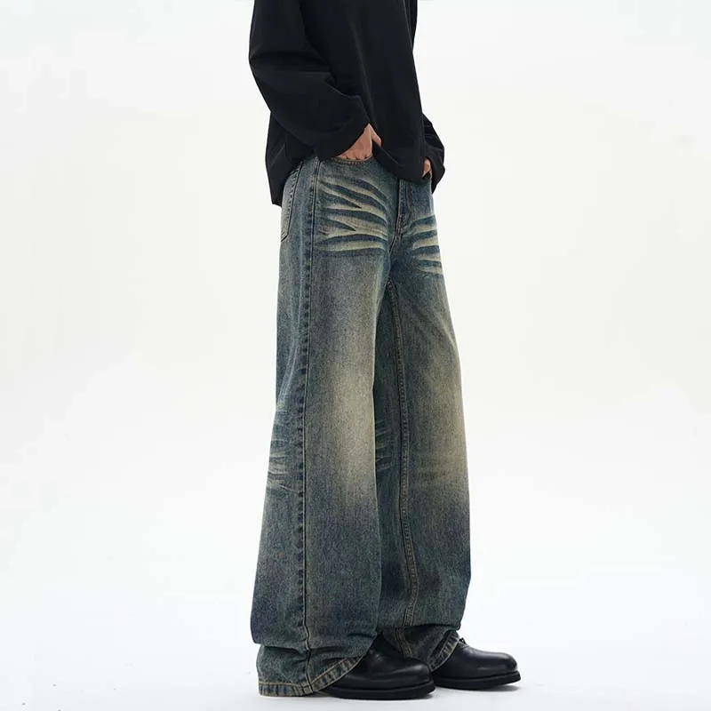FONDLOOK Pants Men's Vintage Blue-1