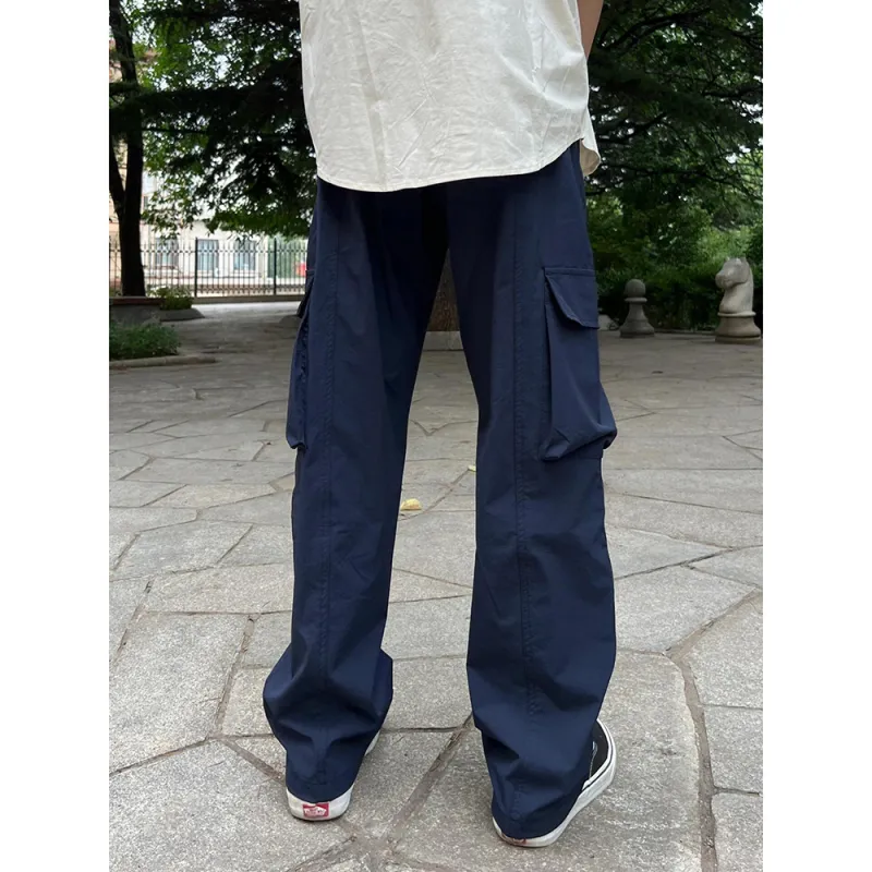 CORNILOT Casual Pants Unisex Blue-4