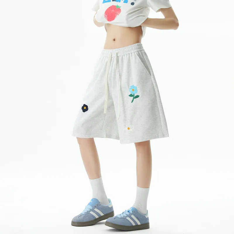 CORNILOT Casual Shorts Unisex White Heather Gray-5