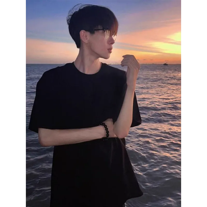 TESTUNG Fashion Minimalist Style T Shirt Unisex Classic Black-3