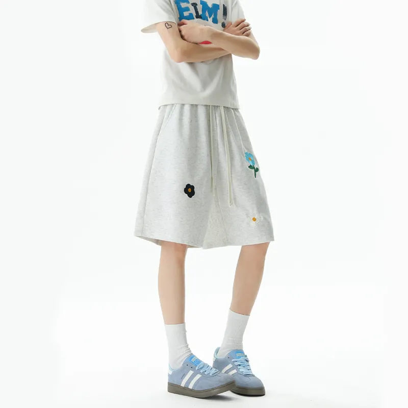 CORNILOT Casual Shorts Unisex White Heather Gray-6