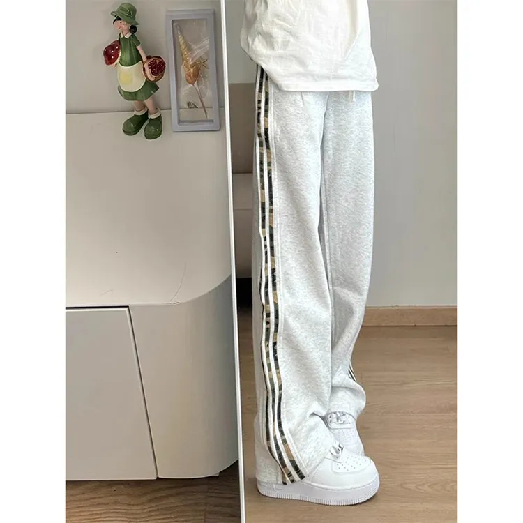 CORNILOT Casual Pants Unisex Gray-3