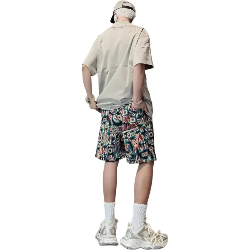 CORNILOT Casual Shorts Unisex Red-1
