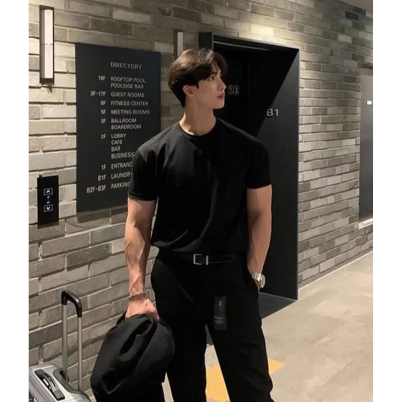TESTUNG Fashion Minimalist Style T Shirt Unisex Classic Black-5