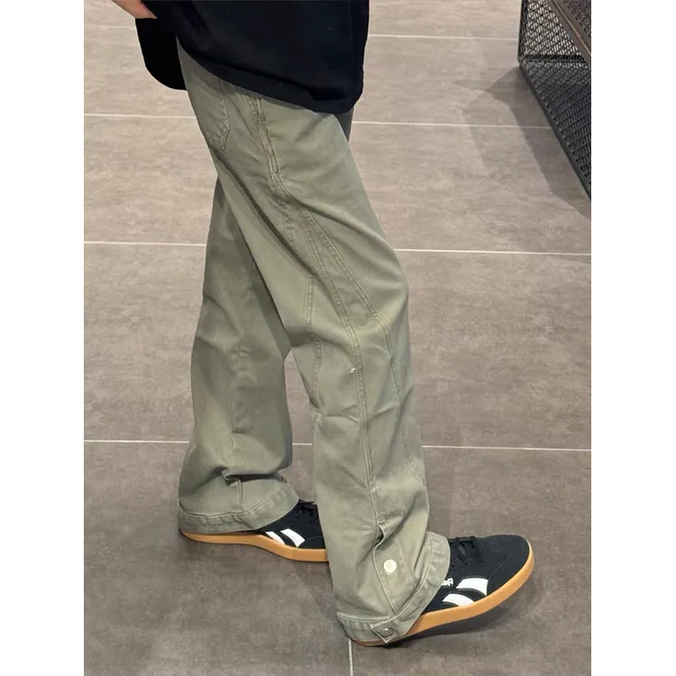 CORNILOT Casual Pants Unisex Army Green-3