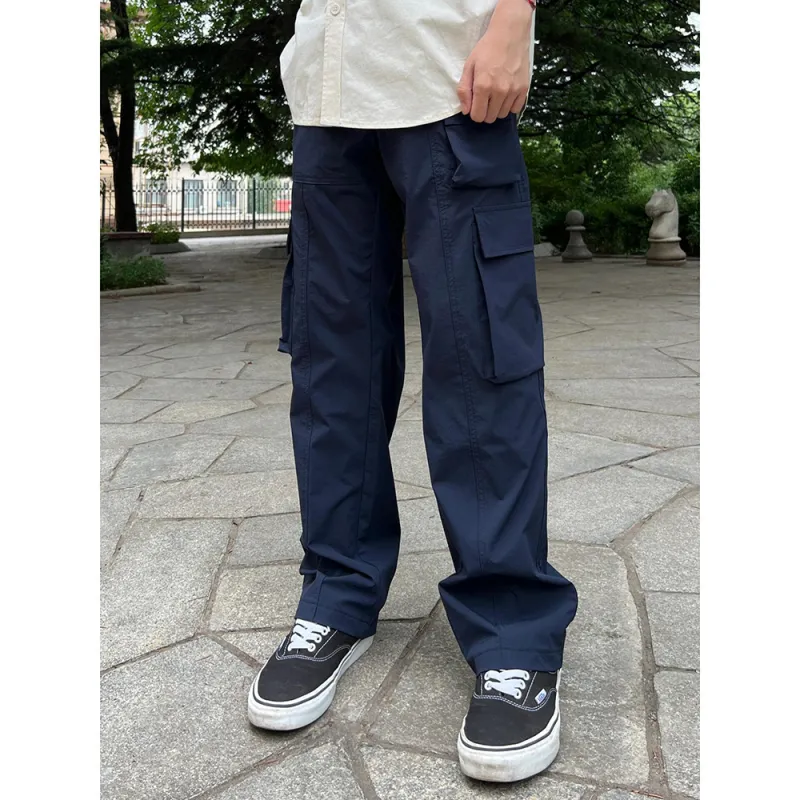 CORNILOT Casual Pants Unisex Blue-1