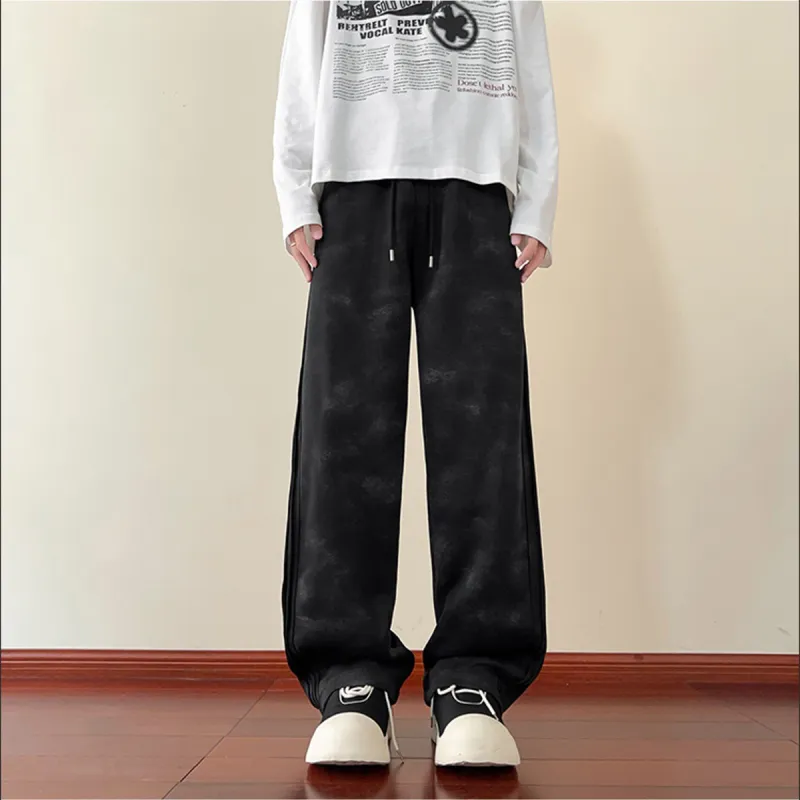 CORNILOT Casual Pants Unisex Gray White-7