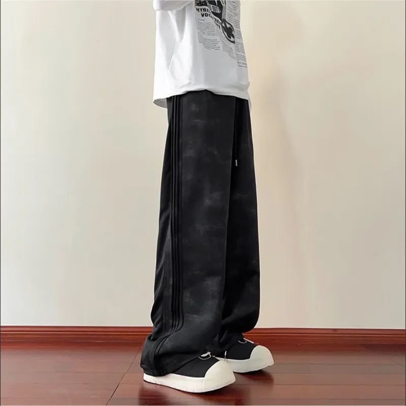 CORNILOT Casual Pants Unisex Gray White-6