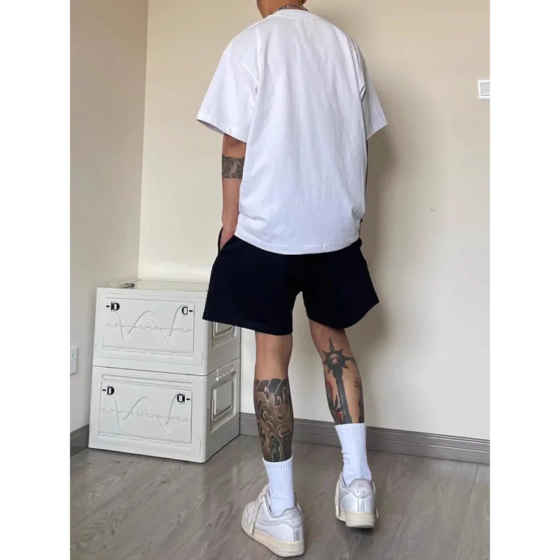 CORNILOT Casual Shorts Unisex White Heather Gray-5