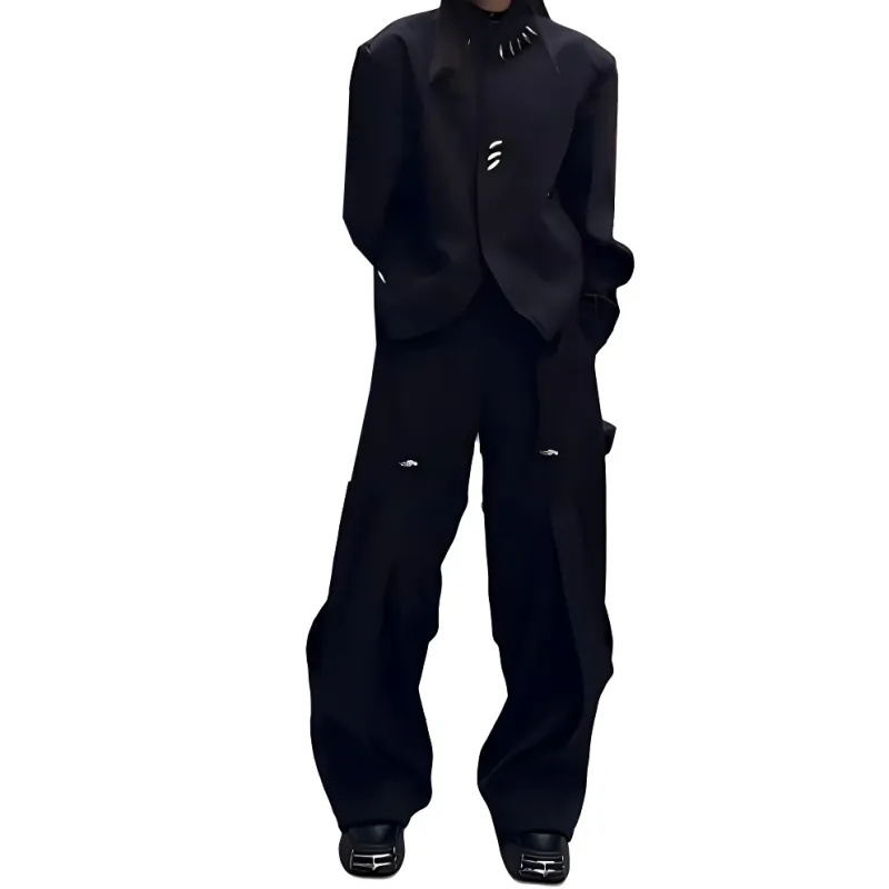 CORNILOT Casual Pants Unisex Black-1