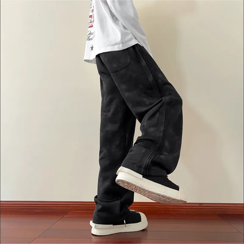 CORNILOT Casual Pants Unisex Gray White-5