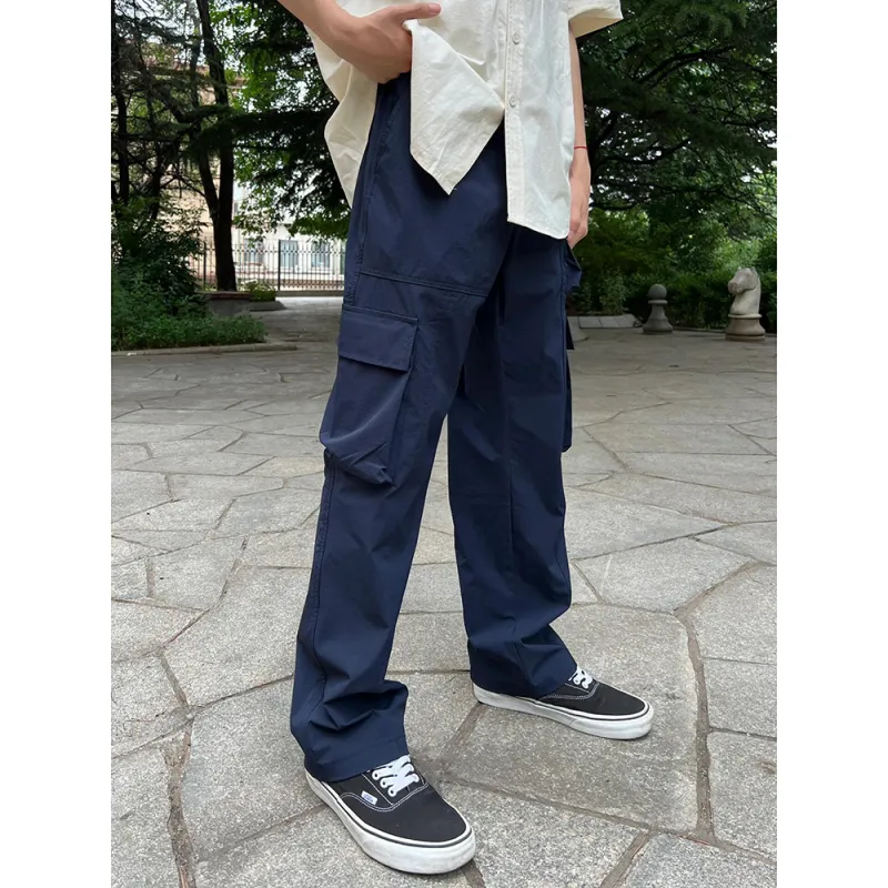 CORNILOT Casual Pants Unisex Blue-3