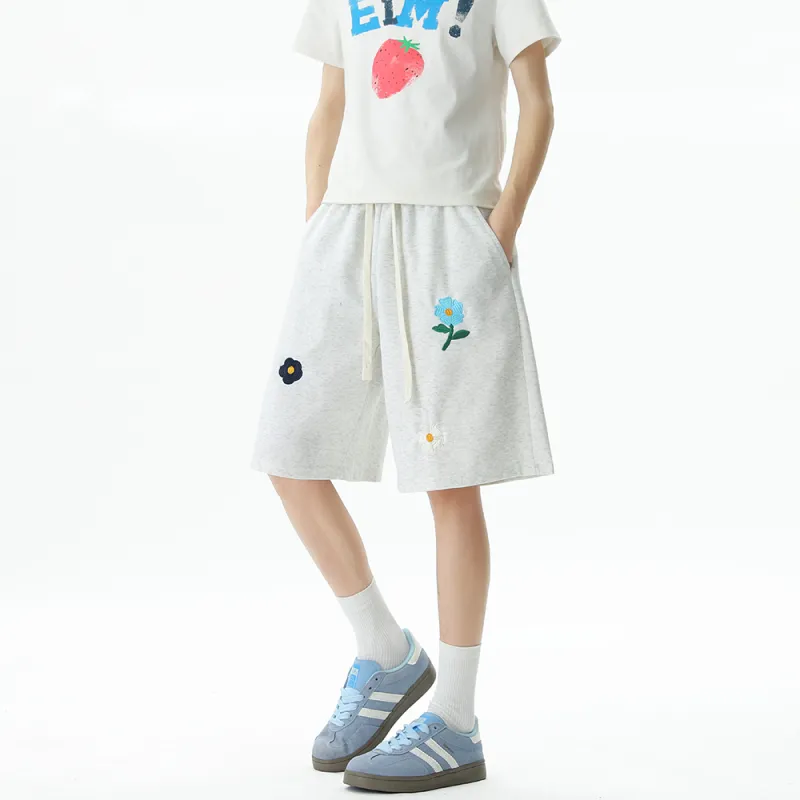 CORNILOT Casual Shorts Unisex White Heather Gray-4