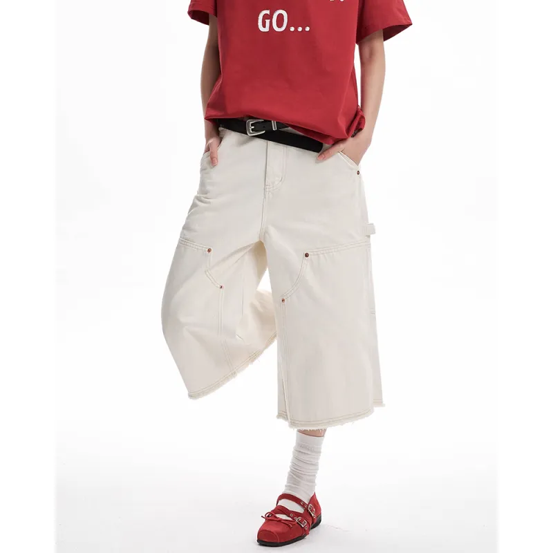 CORNILOT Casual Shorts Unisex White-4