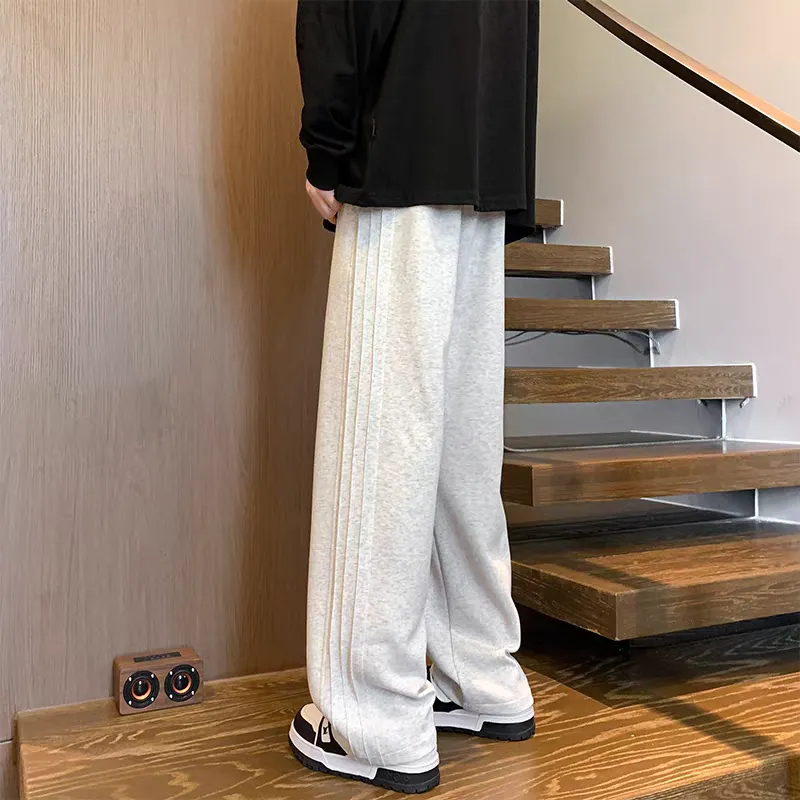 CORNILOT Casual Pants Unisex White Heather Gray-6
