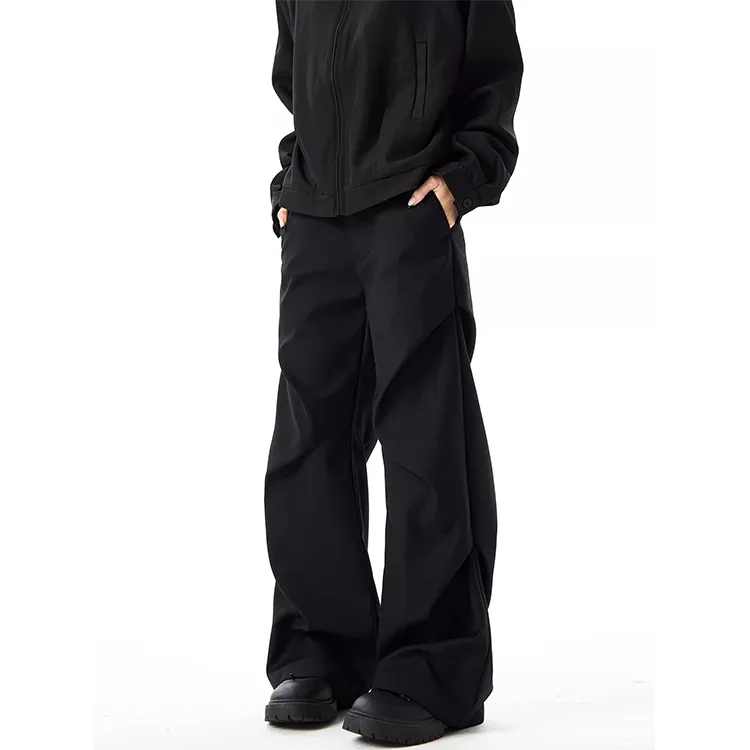 CORNILOT Casual Pants Unisex Black-3