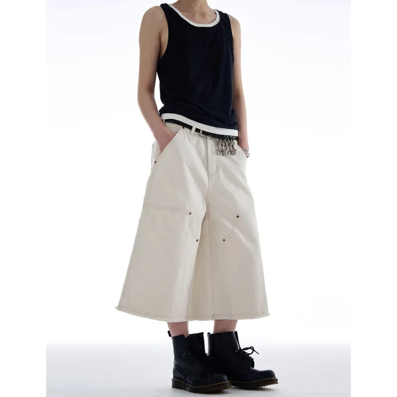 CORNILOT Casual Shorts Unisex White-3