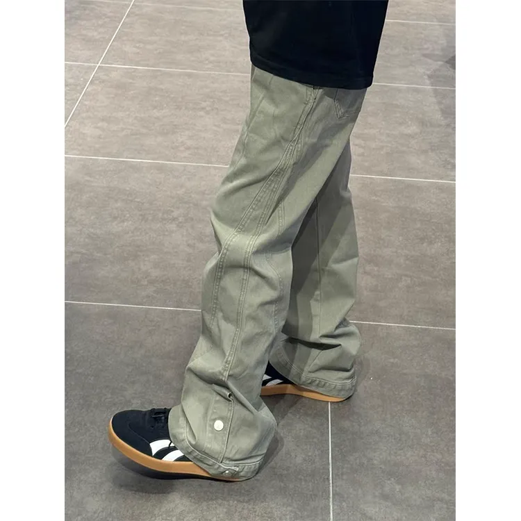 CORNILOT Casual Pants Unisex Army Green-2