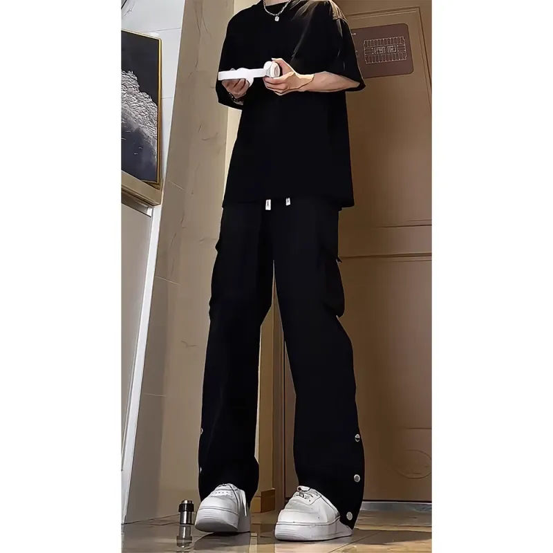 CORNILOT Casual Pants Unisex Black-5