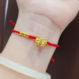 Bowknot+4 Gold Bead, Red String