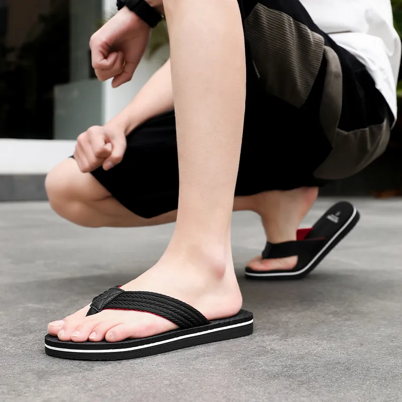 BOLE Rubber Sole Abrasion Resistant Slip Resistant Flip Flops Men's-4