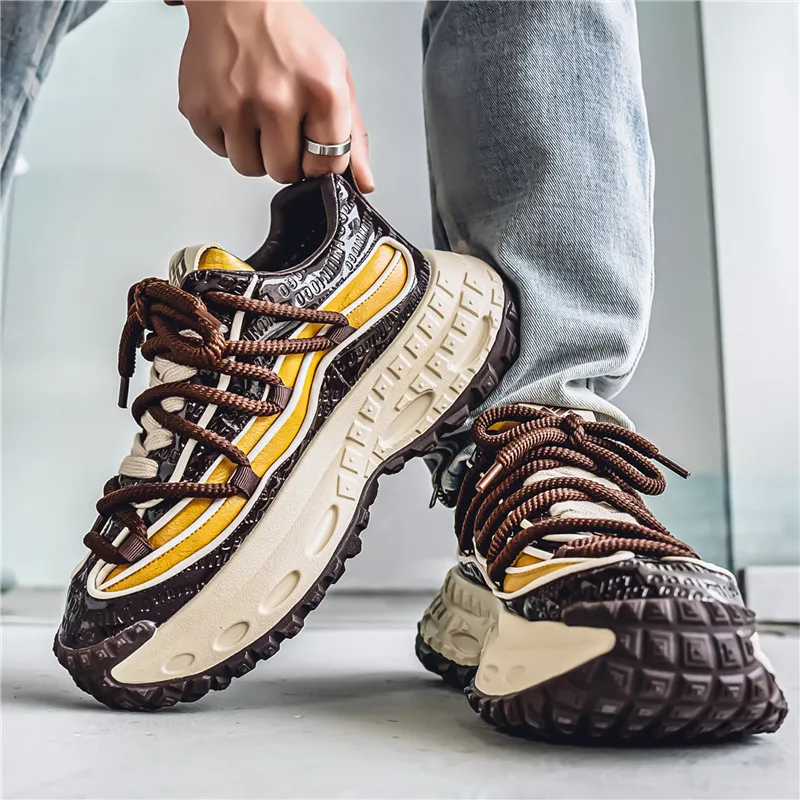 BOLE Slip Resistant Low Top Chunky Sneakers Men's-14