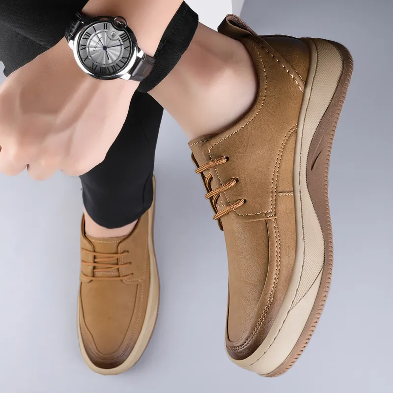 BOLE Men's Casual Shoes Men Low Top Black/Khaki/Brown-10