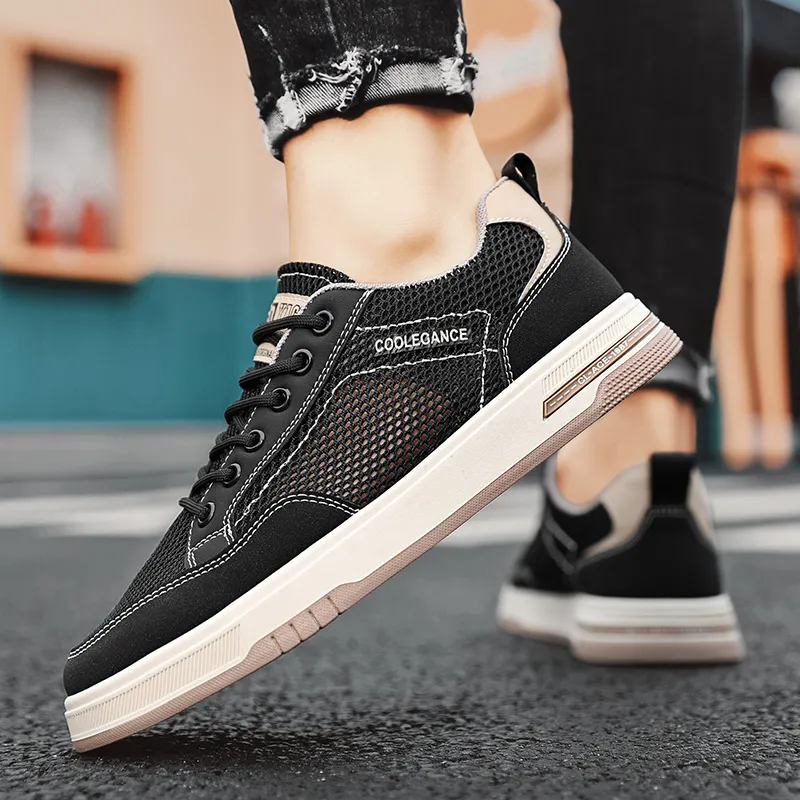 BOLE Skateboard Shoes Men Low Top Black/White/Khaki-4