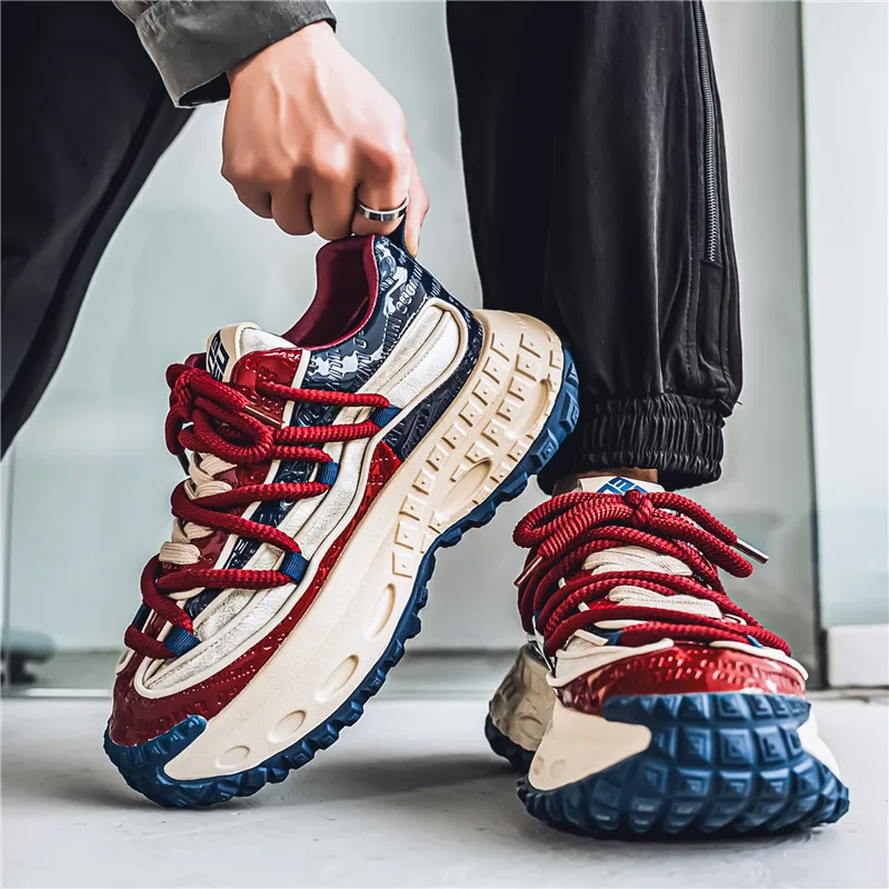 BOLE Slip Resistant Low Top Chunky Sneakers Men's-8